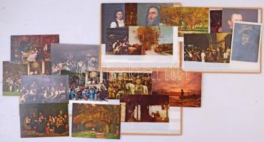 20 db MODERN Munkácsy művész képeslap kartonokon / 20 modern Munkácsy art motive postcards on cardboards