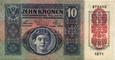 1915. 10K piros "Deutschösterreich" fny-sal T:II+ Csak egyszer hajtva!