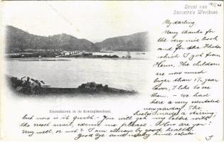 1906 Padang, Emmahaven in de Koninginnebaai. Groet van Sumatras Westkust (Nederlandsch-Indie) / Port of Teluk Bayur, West Sumatra (Dutch East Indies) (EK)