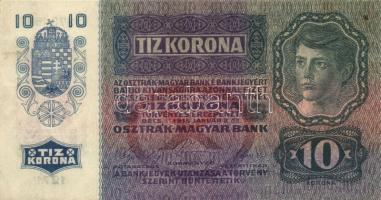 1915. 10K piros "Deutschösterreich" fny-sal T:II+ Csak egyszer hajtva!