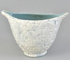 Iparművészeti Vállalatos Gorka mázas kerámia váza, jelzett, apró csorba, m:11 cm