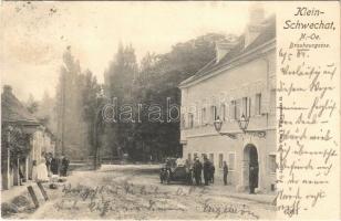 1904 Schwechat, Klein-Schwechat; Brauhausgasse / street view, Drehers brewery, automobile (EK)