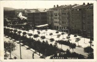 1940 Ankara, Angora; Yenisehir / street view, shops, automobile (EK)