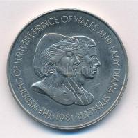 Falkland-szigetek 1981. 50p Cu-Ni "Károly wales-i herceg és Diana Spencer esküvője" T:2 Falkland Islands 1981. 50 Pence Cu-Ni "Wedding of Charles prince of Wales and Diana Spencer" C:XF Krause KM#16