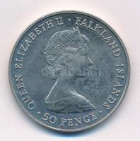 Falkland-szigetek 1981. 50p Cu-Ni "Károly wales-i herceg és Diana Spencer esküvője" T:2
F...