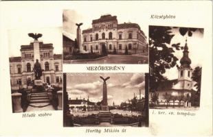 1937 Mezőberény, Hősök szobra, községháza, Horthy Miklós út, I. ker. evangélikus templom