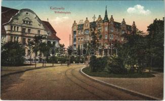 1920 Katowice, Kattowitz; Wilhelmsplatz / square (EB)