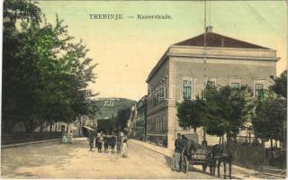 1910 Trebinje, Kaiserstraße / street view, K.u.K. soldier. Verlag v. Todor T. Perovic (EK)