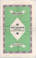 Budapest 1923. Atlantica Biztosító Részvénytársaság biztosítási kötvénye kimutatással T:III