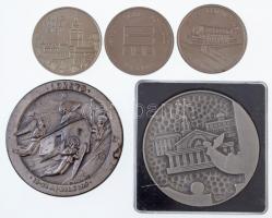 5xklf külföldi fém emlékérem-tétel, egyik műanyag tokban T:2 5xdiff foreign metal medallion lot, one in plastic case C:XF