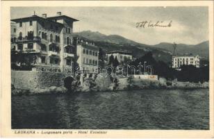 1934 Lovran, Laurana; Lungomare porto, Hotel Excelsior