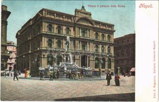 Napoli, Naples; Piazza e palazzo della Borsa / square, palace, fountain