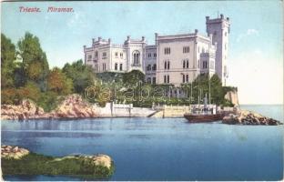 Trieste, Trst; Miramar / castle, steamship (EK)