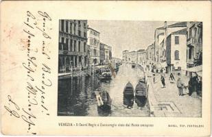 1901 Venezia, Venice; Il Canal Regio o Cannaregio visto dal Ponte omonimo / canal, boats (r)