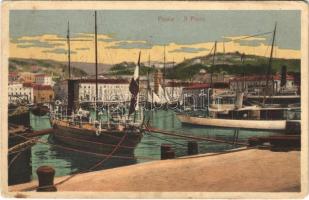 1918 Fiume, Rijeka, kikötő hajókkal / port with ships (EK)