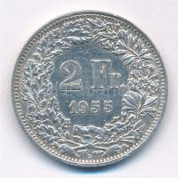 Svájc 1955B 2Fr Ag T:2 Switzerland 1955B 2 Francs Ag C:XF Krause KM#21