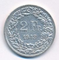 Svájc 1943B 2Fr Ag T:2 Switzerland 1943B 2 Francs Ag C:XF Krause KM#21