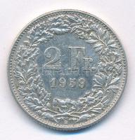 Svájc 1959B 2Fr Ag T:2,2- Switzerland 1959B 2 Francs Ag C:XF,VF Krause KM#21