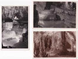 Aggteleki-cseppkőbarlang, belső - 3 db régi képeslap