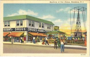 Keansburg (New Jersey), Beachway at Carr Avenue, Rubins Drugs, Department Store, Frozen Custard (fa)