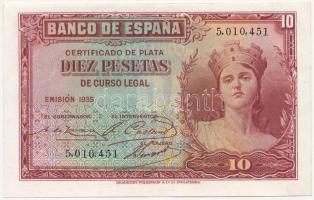 Spanyolország 1935. 10P T:I-  Spain 1935. 10 Pesetas C:AU