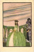 Lady art postcard. Ross-Monopol 1014. s: Loris Riccio (Rb)