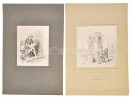 Wilhelm Camphausen, Wilhelm Lindenschmitt két litográfia nagy méretű tablón 22x17 cm