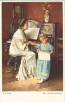 Die erste Gesangsstunde / Children art postcard, the first singing lesson. Wenau-Delila-Künslerkarte No. 1426. s: O. v. Riesen