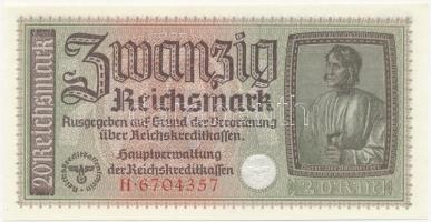 Német Harmadik Birodalom / Német megszállt területek 1940-1945. 20M T:I  German Third Empire / German Occupied Territories 1940-1945. 20 Reichsmark C:UNC