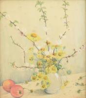 Móricz Margit (1902-1990): Csendélet. Akvarell, papír, jelzett. Üvegezett fa keretben. 34×30 cm