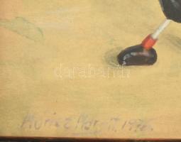 Móricz Margit (1902-1990): Íriszek. Akvarell, papír, jelzett. Üvegezett fa keretben. 34,5×30 cm