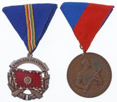 1964. A Haza Szolgálatáért Érdemérem ezüst fokozat zománcozott ezüstözött Br kitüntetés mellszalagon + ~1960-1970. Munkásőr Br kitüntetés, mellszalagon T:1-,2