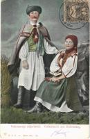 1908 Kalotaszegi népviselet, erdélyi folklór / Volkstracht aus Kalotaszeg / Transylvanian folklore from Tara Calatei. D.T.C.L. Serie 301. 21. (EK)