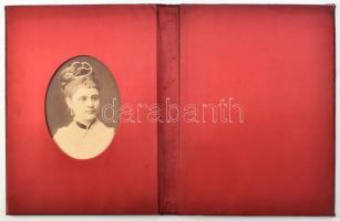 Bársony díszmappa, felújított, aranyoztt fém szállal hímzett "KR" monogram. Szép állapotba...