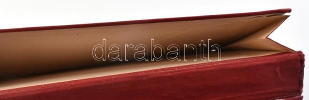 Bársony díszmappa, felújított, aranyoztt fém szállal hímzett "KR" monogram. Szép állapotba...