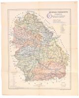 1909 Hunyad vármegye térképe. MFI. 34x43 cm Hajtva