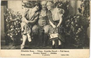 1918 Király Színház - A pacsirta Dömötör Ilona (Vilma), Gyárfás Dezső (Pali bácsi), Kosáry Emmy (Juliska); Labori felvétele (EK)