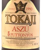 1990 Tokaji Aszú 5 puttonyos bontatlan palack. Tokaj kerekedőház. Szakszerűen tárolt
