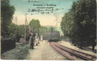 1918 Budapest XII. Svábhegy, Városkúti megálló fogaskerekű vonattal