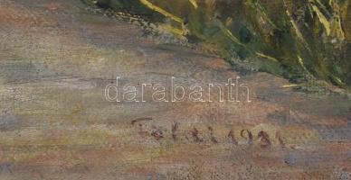 Olvashatatlan jelzéssel: Budapesti panoráma a Budai hegyekből, 1931. Olaj, vászon. Jelzett. Dekoratí...