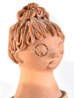 Antalfiné Szente Katalin: Anya gyermekével 1966. Festett kerámia, jelzett, alján egy apró gyári tűzr...