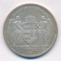 1930. 5P Ag "Horthy jobbra" T:2- Adamo P8