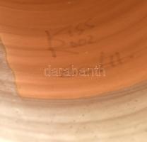 Kiss Roóz Ilona (1920-2010): Hölgy mécsestartókkal.
Mázas kerámia, kézzel festett, jelzett, hibátla...