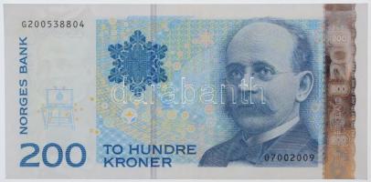 Norvégia 2003. 200K T:II törés nélküli hajlások Norway 2003. 200 Kroner C:XF bent without broken Karuse 50.b
