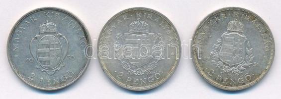 1935. 2P Ag "Pázmány" + 1935. 2P Ag "Rákóczi" + 1936. 2P Ag "Liszt Ferenc&q...