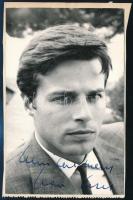 Jean Sorel (1934- ) francia színész aláírása őt ábrázoló fotón, 14x9 cm