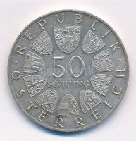 Ausztria 1968. 50Sch Ag "50 éves a Köztársaság" T:1- Austria 1968. 50 Schilling Ag "5...