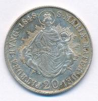 1848B 20kr Ag "V. Ferdinánd" T:2- juszt., patina Adamo B5