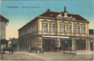 1918 Érsekújvár, Nové Zámky; Nemzeti szálloda és kávéház, Marosi Gerson üzlete. Adler József 9761. / hotel and cafe, shop