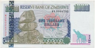 Zimbabwe 2003. 1000D T:I- Zimbabwe 2003. 1000 Dollars C:AU